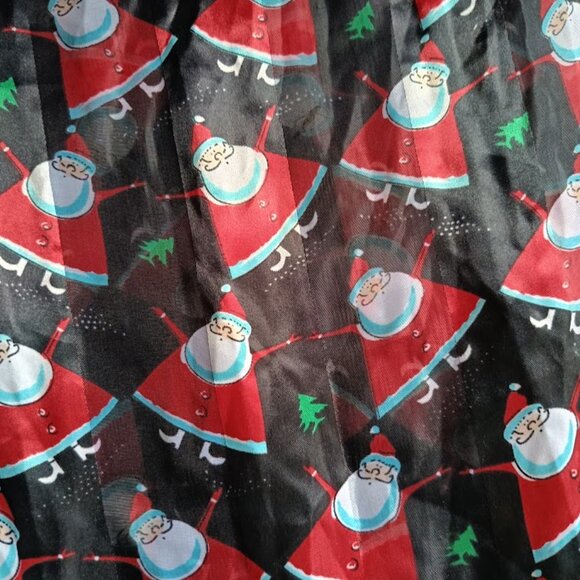 🛍️Vintage Ugly Christmas Scarf - 🎅Santa Holiday Stockings - Black & Red - Picture 3 of 6
